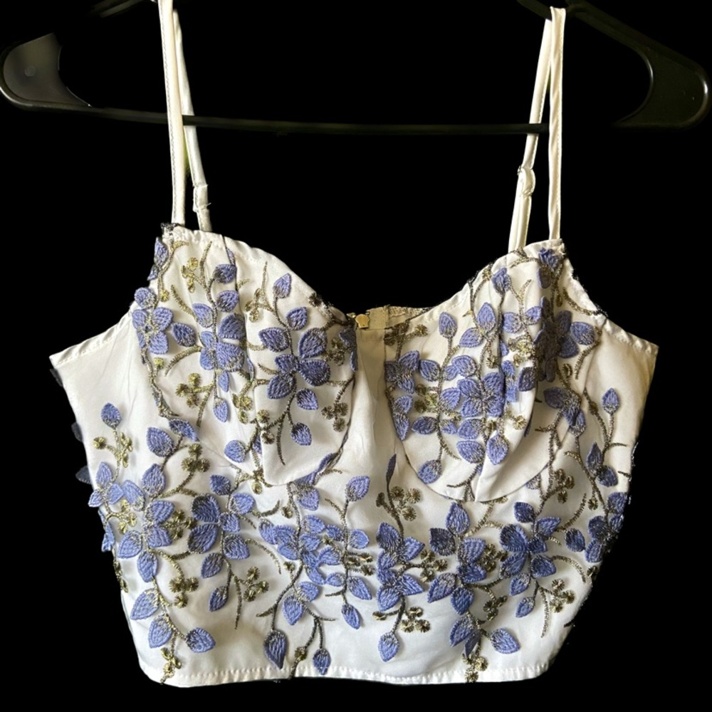 Embroidered corset top
